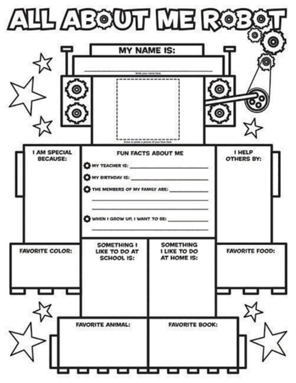 Scholastic All About Me Robot Graphic Organizer Poster, Pack of 30
